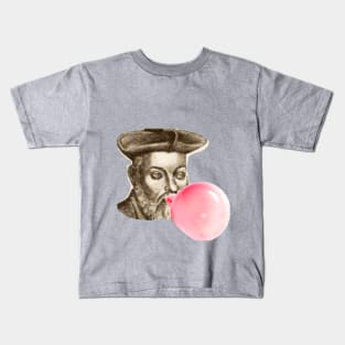 Nostradamus with pink bubble gum Kids T-Shirt